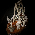 Сборная миниатюра из смолы Мортира с расчетом, выборные полки солдатского строя 1656-1671, 54 мм, TRILOKA miniatures (TLK-54-036) (TLK-54-036)