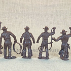 Солдатики из пластика Ковбои, набор из 8 фигур, 65 мм АРК моделc