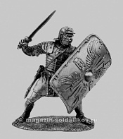 Миниатюра из металла 5053 СП Тяжеловооруженный пехотинец. V Македонский легион, 1-2 в. н. э., 54 мм, Солдатики Публия - фото