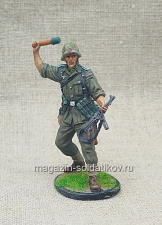 Автоматчик с гранатой, Вермахт (Германия), 1942-45 гг, 54мм, Красный фронт, 54 мм - фото