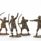 Солдатики из металла Английские лучники (наб. 8 шт,) 40 мм, Бронзовая коллекция