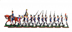 Солдатики из пластика Французская пехота на марше, 1812 год (набор в росписи), Большой полк