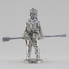 Сборная миниатюра из металла Канонир с банником, 28 мм, Аванпост