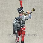 Миниатюра из олова Штаб-трубач Сумского гусарского полка, Россия 1812 г., 54 мм (ИЛ2787.12.02.54) (ИЛ2787.12.02.54)