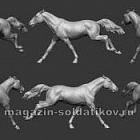 Сборная миниатюра из смолы Лошадь №18 - Немецкий рысак, 54 мм, Chronos miniatures