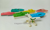 704-1120 Советский игровой набор «Морская флотилия» (набор 6 корабликов + 1 самолет) - фото