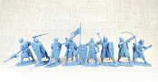 PTSPL058 Норманнские рыцари, часть 2 (н 8 шт, серо-голубой цвет) 1:32, Солдатики Публия
