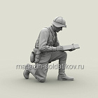 Сборная фигура из смолы SM 3123 Старший лейтенант РККА с трофейным японским пулемётом (тип 92), 1:35, SOGA miniatures (SM-3123) (SM-3123)