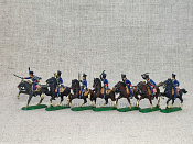 Солдатики из пластика в росписи Французские гусары 1805-15 - набор 7 шт., Italeri - фото