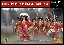Солдатики из пластика British Infantry in Advance 1701-1714, (1/72) Strelets (230) (230)