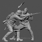 Сборная фигура из смолы Схватка красноармейца с солдатом Вермахта. 1941-42 г., 1:35, SOGA miniatures (SM 3013) (SM 3013)