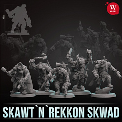 Сборные фигуры из смолы Skawt`n`Rekkon Skwad, 28 мм, Артель авторской миниатюры «W»