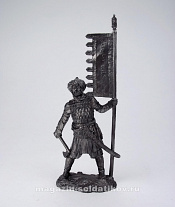Миниатюра из олова Сарацин-знаменосец, XII в. 54 мм, Солдатики Публия - фото