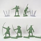 Солдатики из пластика Английские лучники (зеленый цвет), 1:32 Хобби Бункер