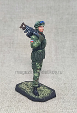Миниатюра из олова Боец СВО с пулеметом, 54 мм, Студия Большой полк - фото