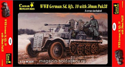 Солдатики из пластика Немецкий Sd. Kfz.10 с 50-мм орудием Pak 38 (1/72) Caesar Miniatures