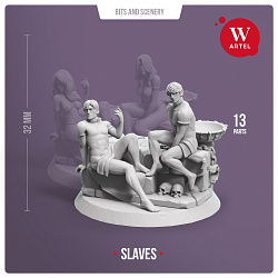 Сборные фигуры из смолы Pair of Male Slaves (scenery base), 28 мм, Артель авторской миниатюры «W»