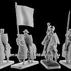Сборная миниатюра из смолы Крестоносцы всадники 2, командный набор, 4 фигуры, 28 мм, V&V miniatures