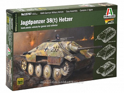 Сборная модель из пластика ИТ Самоходка Jagdpanzer 38(T) Hetzer, 28 мм, Italeri