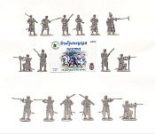 Солдатик из пластика пл012-СРБР Выбранецкая пехота (16 фигурок, серебрянный) 1:32, Уфимский солдатик - фото