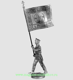 Миниатюра из олова Знаменосец белой гвардии ВСЮР, 1920 г., 54 мм, Россия (5911) (5911)