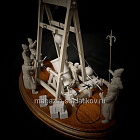 Сборная миниатюра из смолы Мортира с расчетом, выборные полки солдатского строя 1656-1671, 54 мм, TRILOKA miniatures (TLK-54-036) (TLK-54-036)