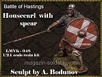 Сборная миниатюра из смолы Battle of Hastings: Housecarl with spear, 75 мм, Legion Miniatures - фото