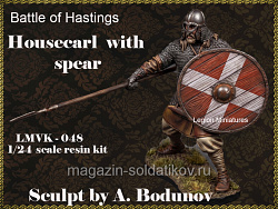 Сборная миниатюра из смолы Battle of Hastings: Housecarl with spear, 75 мм, Legion Miniatures (LMVK-048) (LMVK-048)