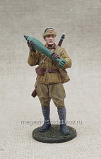 Красноармеец-мин. с миной к 120-мм плк. миномёту, 1941-43 гг. СССР, 54 мм, Soldanir - фото