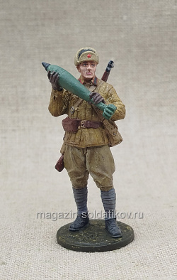 Красноармеец-мин. с миной к 120-мм плк. миномёту, 1941-43 гг. СССР, 54 мм, Soldanir (QF0542) (QF0542)