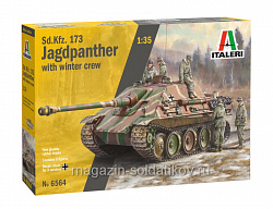Сборная модель из пластика ИТ Бронеавтомобиль Sd.Kfz.173 Jagdpanther с зимним экипажем (1/35) Italeri (6564) (6564)