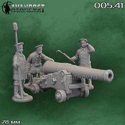24-фунтовая морская пушка с расчётом (1854-1856), 28 мм, Аванпост (00541) (00541)