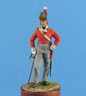 Сборная миниатюра из металла Британский офицер пехотного полка 1812-1815 гг, 54 мм, Chronos miniatures - фото