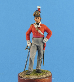 Сборная миниатюра из металла Британский офицер пехотного полка 1812-1815 гг, 54 мм, Chronos miniatures