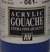 Гуашь-темпера, Ультрамарин синий темный, 35 мл, Vallejo - фото