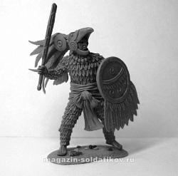 Сборная миниатюра из металла Ацтекский воин «Орел», XIV-XVI века, 54 мм, Chronos miniatures