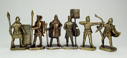 Солдатики из металла Набор «Персы» (латунь) 6 шт, 40 мм, Солдатики Публия