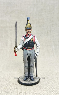 Миниатюра из олова Кирасир Новгородского полка, Россия 1812 г., 54 мм, Студия Большой полк (ИЛ2075.12.02.54) (ИЛ2075.12.02.54)