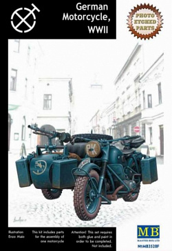 Сборная модель из пластика Ф German Motorcycle with photoetched part, WWII (1/35) Master Box