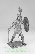 Миниатюра из металла Греческий гоплит с мечом, 54 мм, Магазин Солдатики - фото
