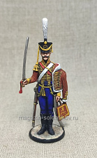 Миниатюра из олова Русский гусар Ахтырского полка, 54 мм, Студия Большой полк - фото