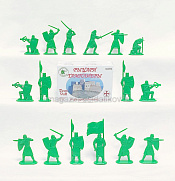 Солдатик из пластика Рыцари-Тамплиеры №2 (16 фигурок, зелёный) 1:32, Уфимский солдатик - фото