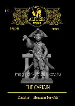 Сборная миниатюра из смолы Капитан, 50 мм, Altores Studio (F-50-281) (F-50-281)