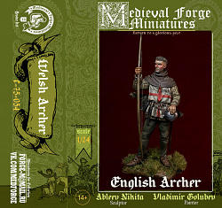 Сборная миниатюра из смолы Welsh archer, 75 mm (1:24) Medieval Forge Miniatures