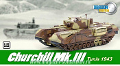 Масштабная модель в сборе и окраске Д Танк CHURCHILL Mk-III Тунис 1943 (1/72) Dragon - фото