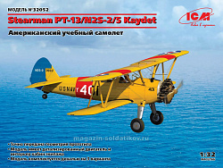Сборная модель из пластика Stearman PT-13/N2S-5 Kaydet, Американский учебный самолет (1:32), ICM