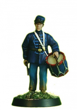 Сборная миниатюра из металла Федеральная пехота. Барабанщик (40 мм) Драбант