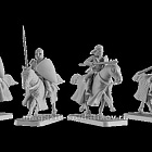 Сборная миниатюра из смолы Крестоносцы всадники, 4 фигуры, 28 мм, V&V miniatures