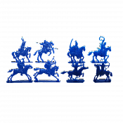 Солдатики из пластика Конные половцы, Полный комплект (8 шт, синий), Воины и битвы - фото