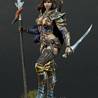 Сборная миниатюра из смолы Female Warrior with Spear, First Legion
